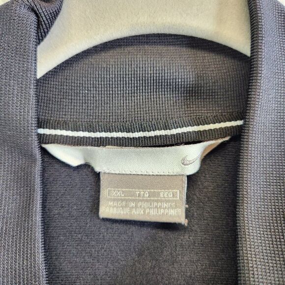 Nike Track Jacket Mens XXL Black Vintage 90s Y2K Gray Tag Label Side Zip - Picture 10 of 16